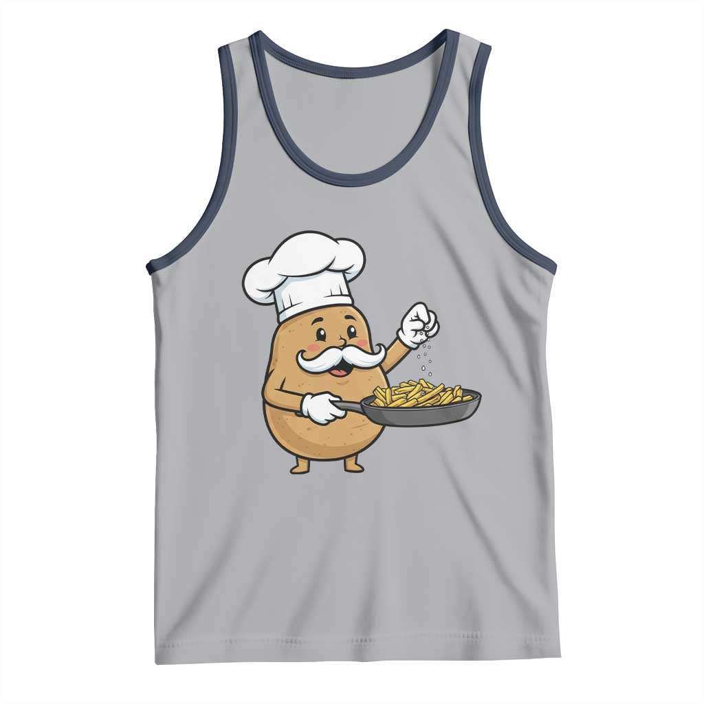 Funny Potato Cooking French Fries Tank Top Food Lover Gift TS12 Athletic Heather Navy Print Your Wear