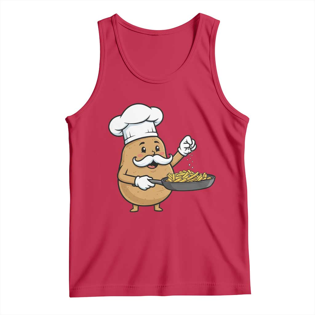 Funny Potato Cooking French Fries Tank Top Food Lover Gift TS12 Red Print Your Wear