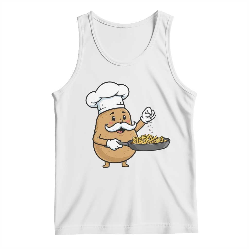 Funny Potato Cooking French Fries Tank Top Food Lover Gift TS12 White Print Your Wear