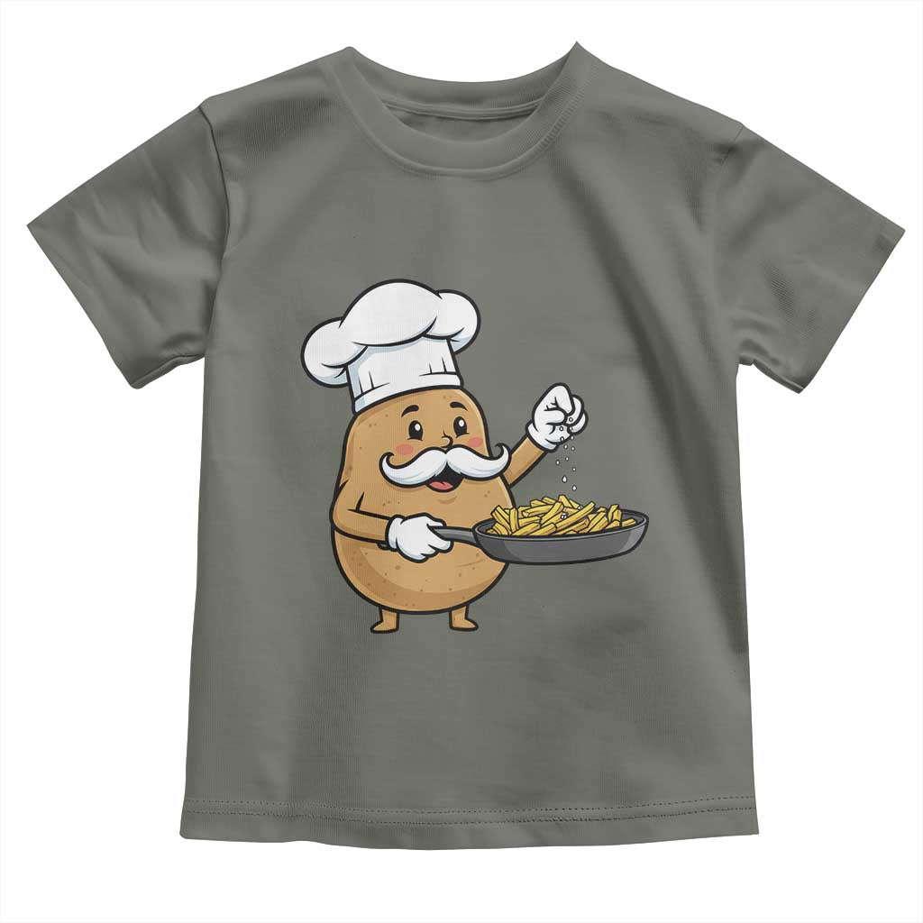 Funny Potato Cooking French Fries Toddler T Shirt Food Lover Gift TS12 Military Green Print Your Wear