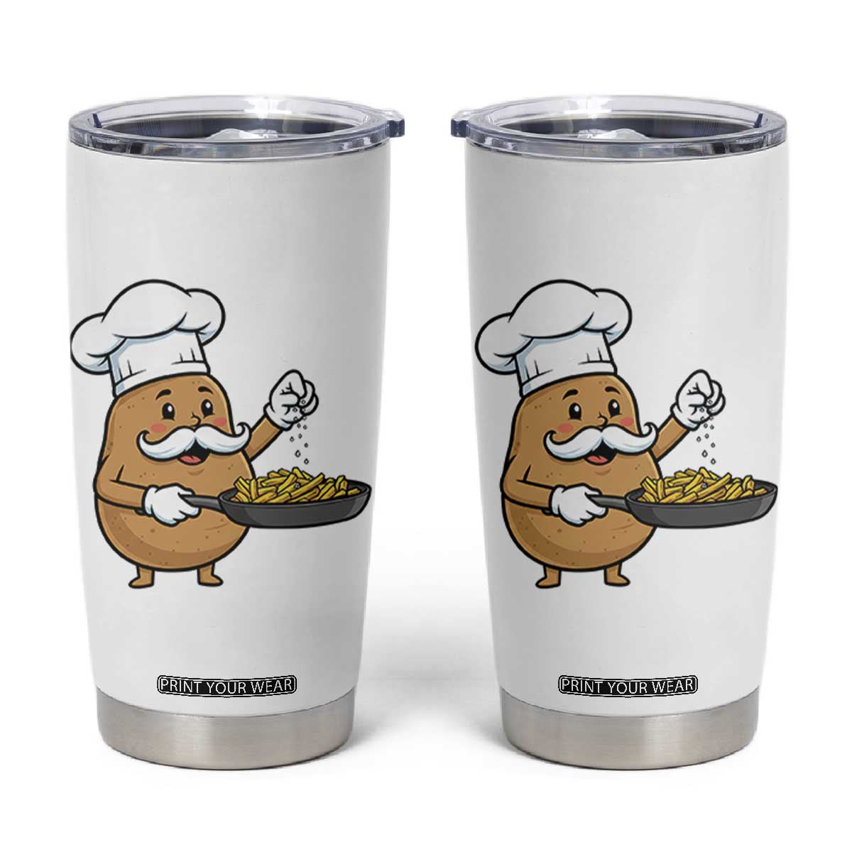 Funny Potato Cooking French Fries Tumbler Cup Food Lover Gift TS12 White Print Your Wear