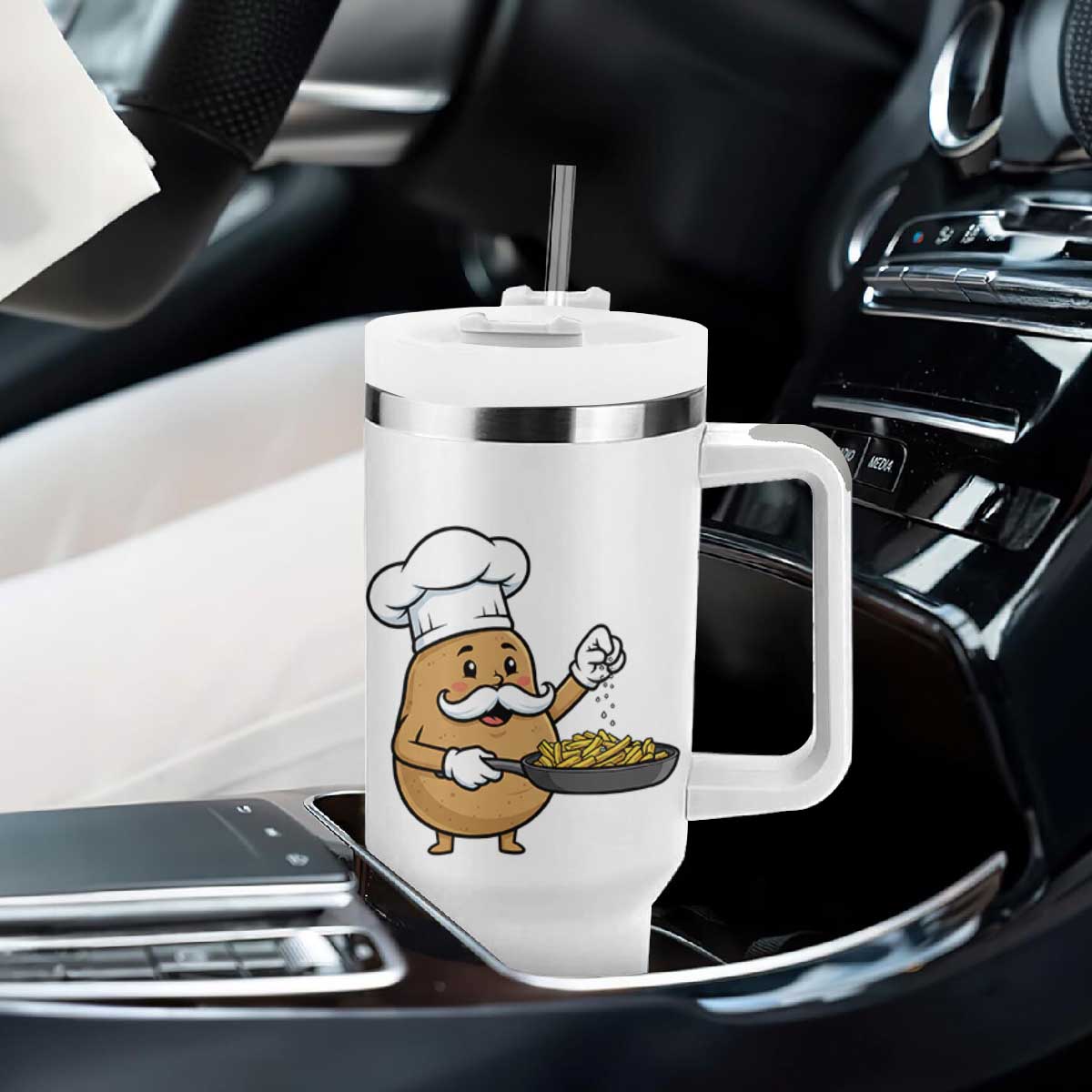 Funny Potato Cooking French Fries Tumbler With Handle Food Lover Gift TS12 Print Your Wear