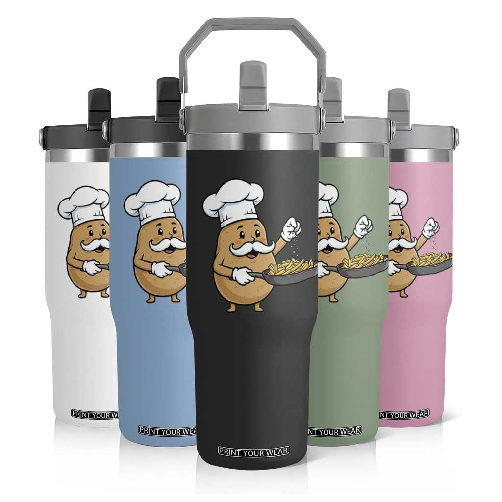 Funny Potato Cooking French Fries Flip Straw Tumbler Food Lover Gift TS12 Print Your Wear