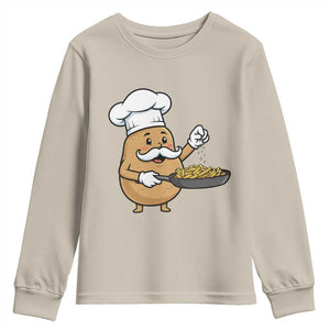 Funny Potato Cooking French Fries Youth Sweatshirt Food Lover Gift TS12 Sand Print Your Wear