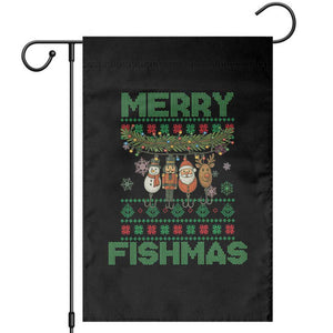 Merry Fishmas Ugly Sweater Garden Flag Funny Fishing Holiday Gift TS12 Black Print Your Wear