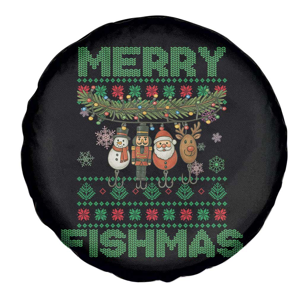 Merry Fishmas Ugly Sweater Spare Tire Cover Funny Fishing Holiday Gift TS12 Print Your Wear