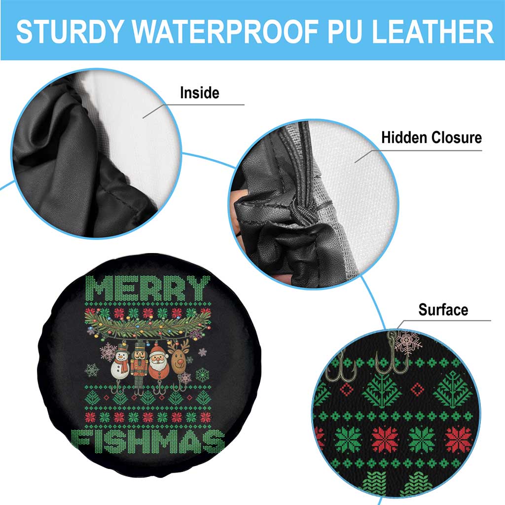 Merry Fishmas Ugly Sweater Spare Tire Cover Funny Fishing Holiday Gift TS12 Print Your Wear