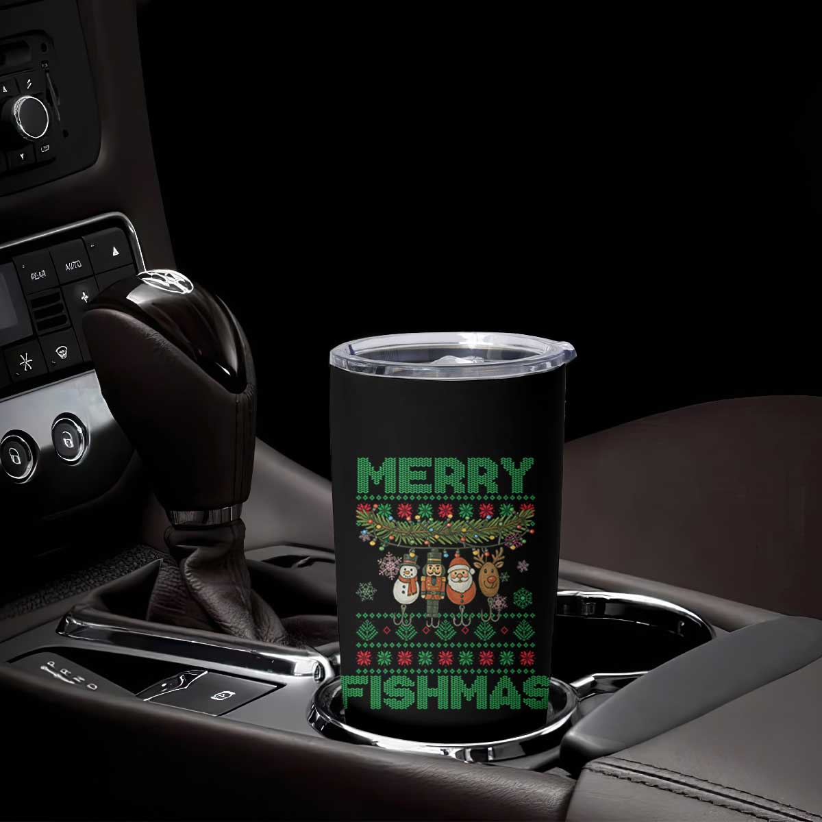 Merry Fishmas Ugly Sweater Tumbler Cup Funny Fishing Holiday Gift TS12 Print Your Wear