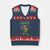 Funny Merry Fishmas Ugly Sweater V-Neck Knit Sweater Vest Fisherman Xmas Gift TS12 Navy Red Print Your Wear