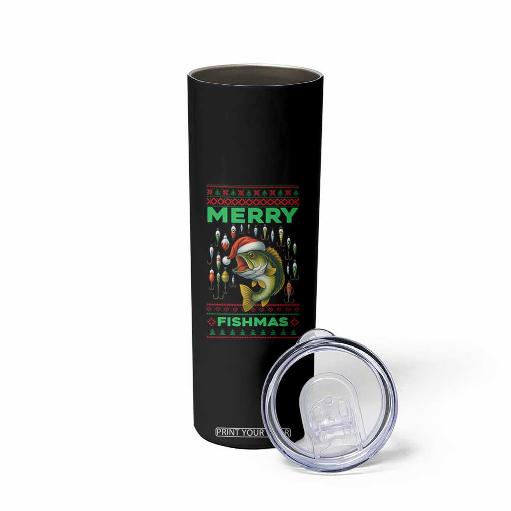 Funny Merry Fishmas Ugly Sweater Skinny Tumbler Fisherman Christmas Gift TS12 Print Your Wear