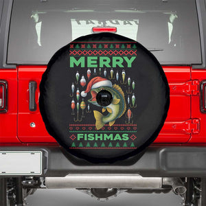 Funny Merry Fishmas Ugly Sweater Spare Tire Cover Fisherman Christmas Gift TS12 Black Print Your Wear