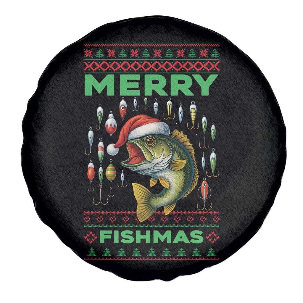 Funny Merry Fishmas Ugly Sweater Spare Tire Cover Fisherman Christmas Gift TS12 Print Your Wear