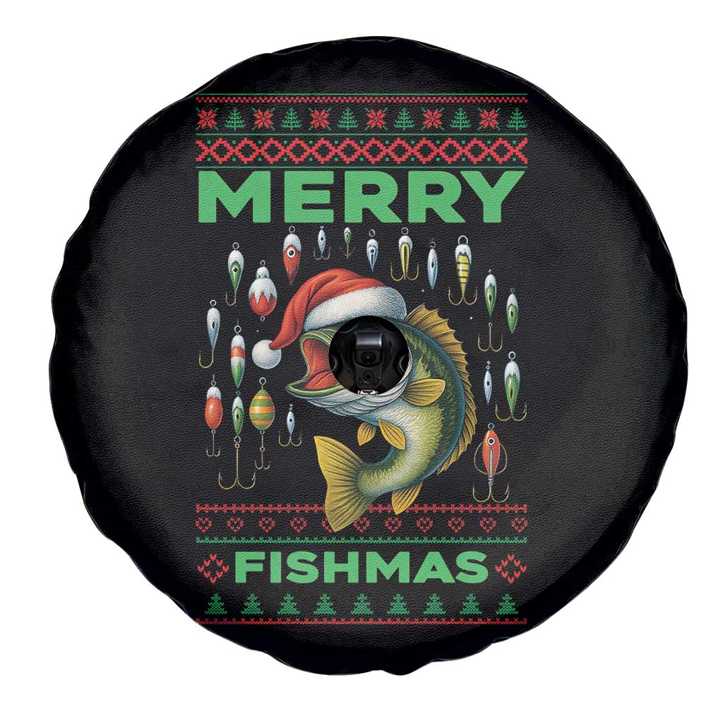 Funny Merry Fishmas Ugly Sweater Spare Tire Cover Fisherman Christmas Gift TS12 Print Your Wear