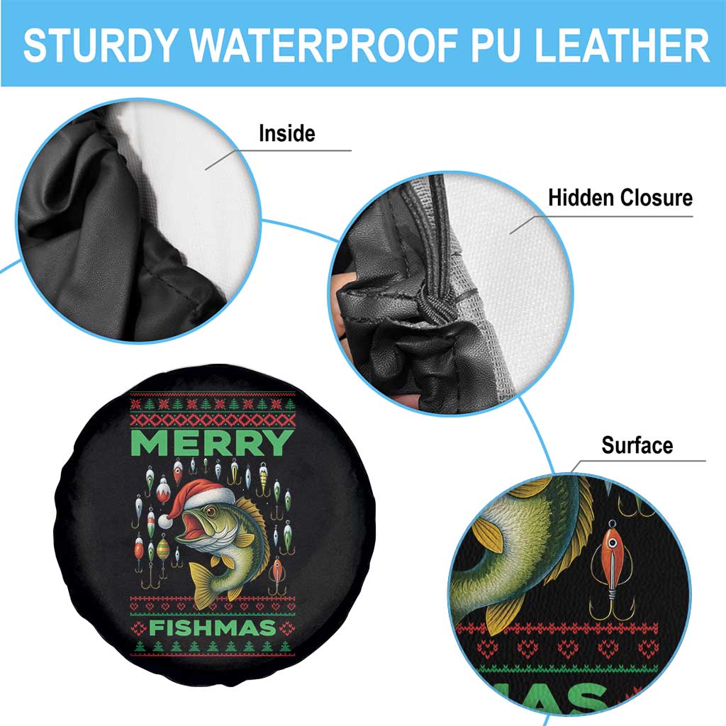 Funny Merry Fishmas Ugly Sweater Spare Tire Cover Fisherman Christmas Gift TS12 Print Your Wear