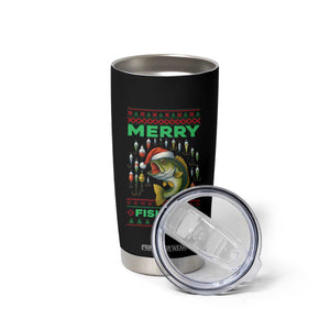 Funny Merry Fishmas Ugly Sweater Tumbler Cup Fisherman Christmas Gift TS12 Print Your Wear