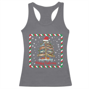 Merry Fishmas Racerback Tank Top Funny Xmas Fishing Lover Gift TS12 Charcoal Print Your Wear