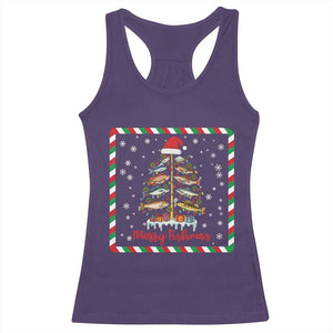 Merry Fishmas Racerback Tank Top Funny Xmas Fishing Lover Gift TS12 Purple Print Your Wear