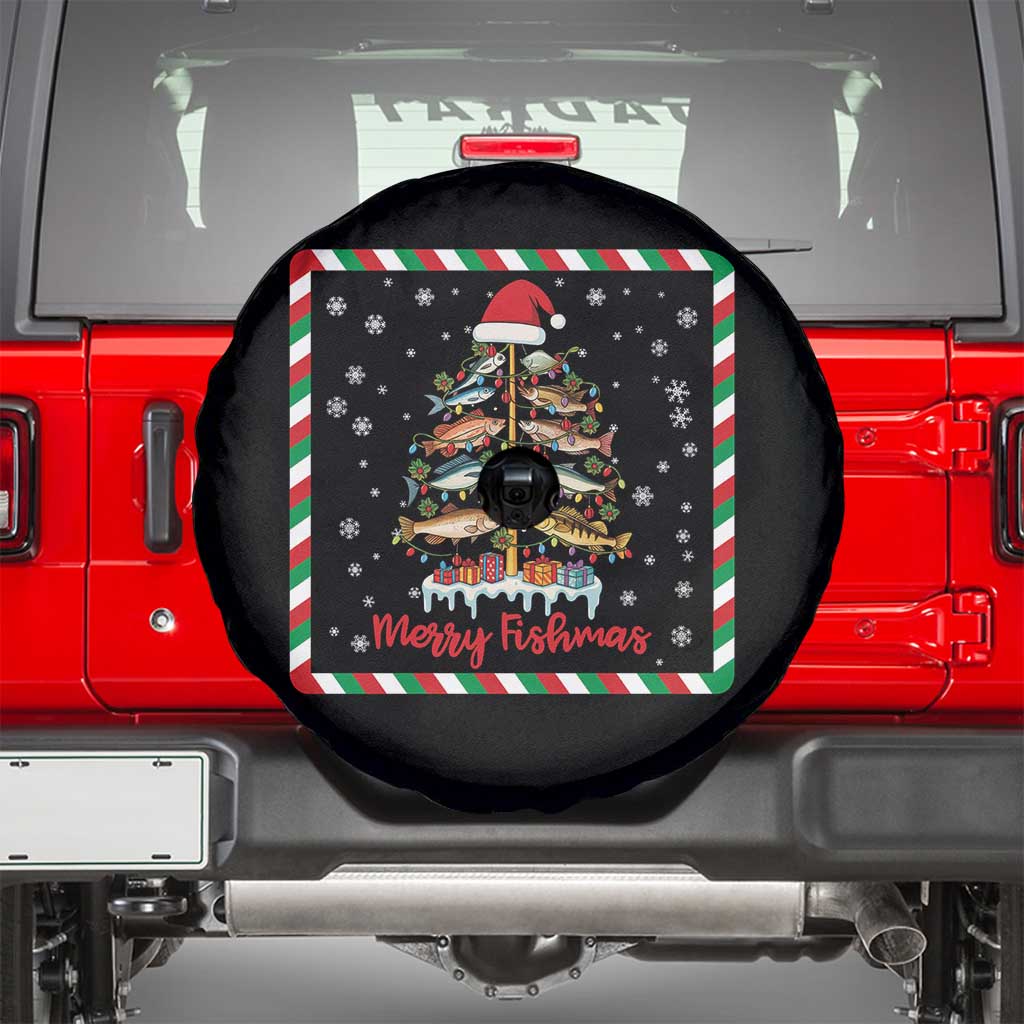 Merry Fishmas Spare Tire Cover Funny Xmas Fishing Lover Gift TS12 Black Print Your Wear