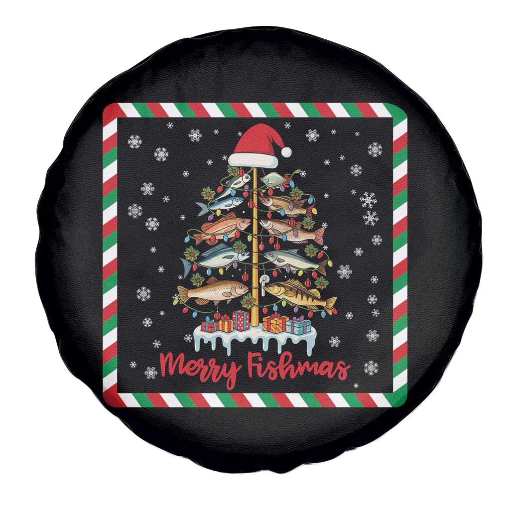 Merry Fishmas Spare Tire Cover Funny Xmas Fishing Lover Gift TS12 Print Your Wear