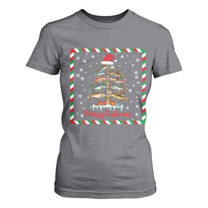 Merry Fishmas T Shirt For Women Funny Xmas Fishing Lover Gift TS12 Charcoal Print Your Wear