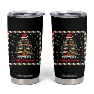 Merry Fishmas Tumbler Cup Funny Xmas Fishing Lover Gift TS12 Black Print Your Wear