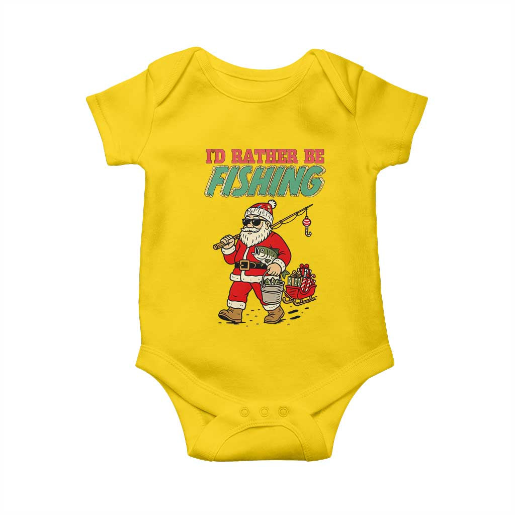 Id Rather Be Fishing Baby Onesie Funny Christmas Holiday Gift TS12 Daisy Print Your Wear