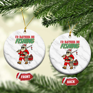 Id Rather Be Fishing Ceramic Ornament Funny Xmas Holiday Gift TS12 1pc White Marble Print Your Wear