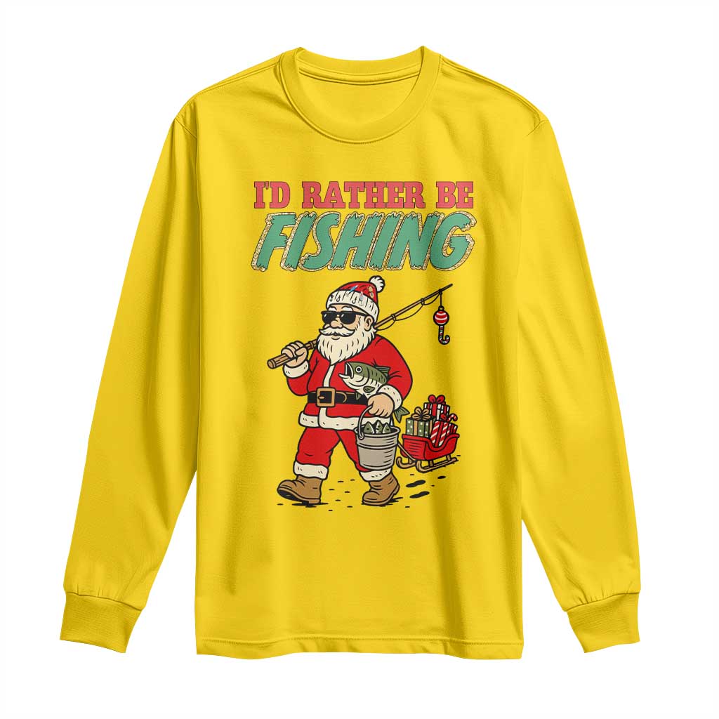 Id Rather Be Fishing Long Sleeve Shirt Funny Christmas Holiday Gift TS12 Daisy Print Your Wear