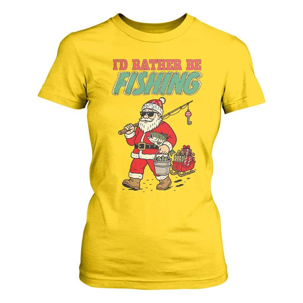 Id Rather Be Fishing T Shirt For Women Funny Christmas Holiday Gift TS12 Daisy Print Your Wear