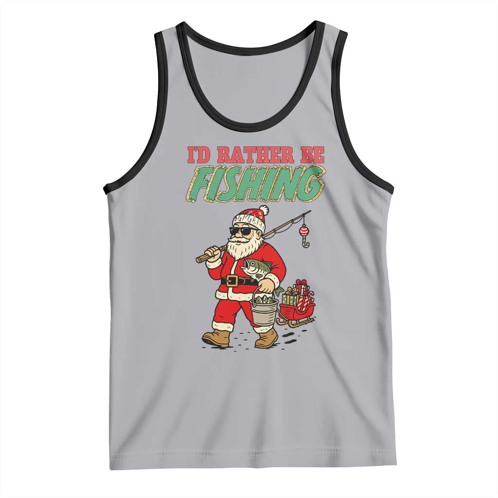 Id Rather Be Fishing Tank Top Funny Christmas Holiday Gift TS12 Athletic Heather Black Print Your Wear