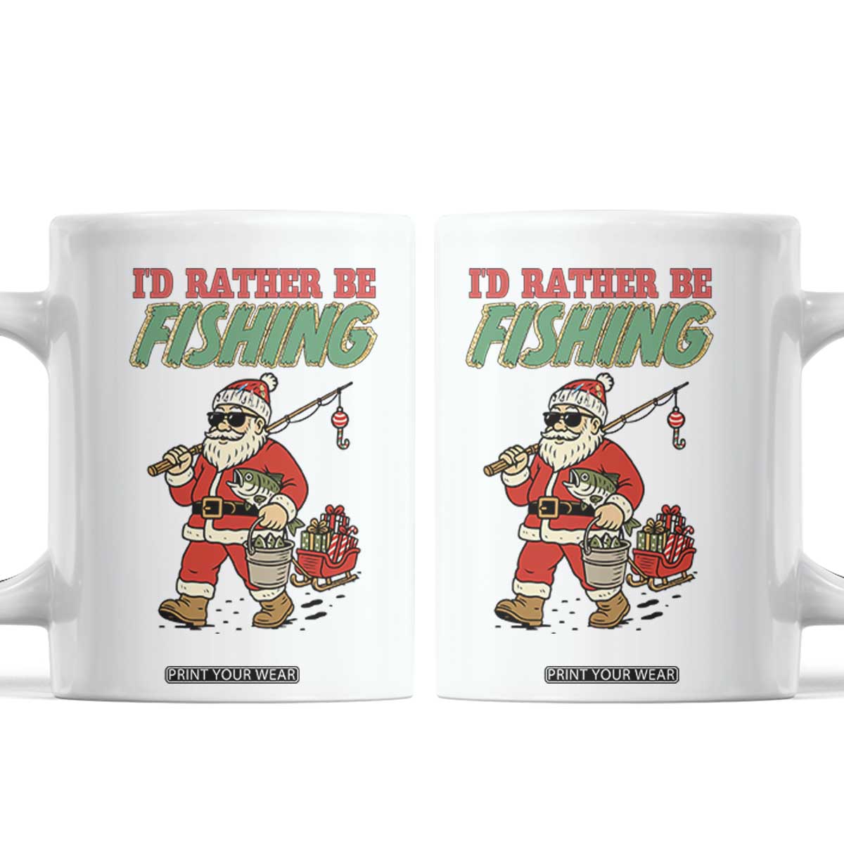 Id Rather Be Fishing Coffee Mug Funny Christmas Holiday Gift TS12 White Print Your Wear