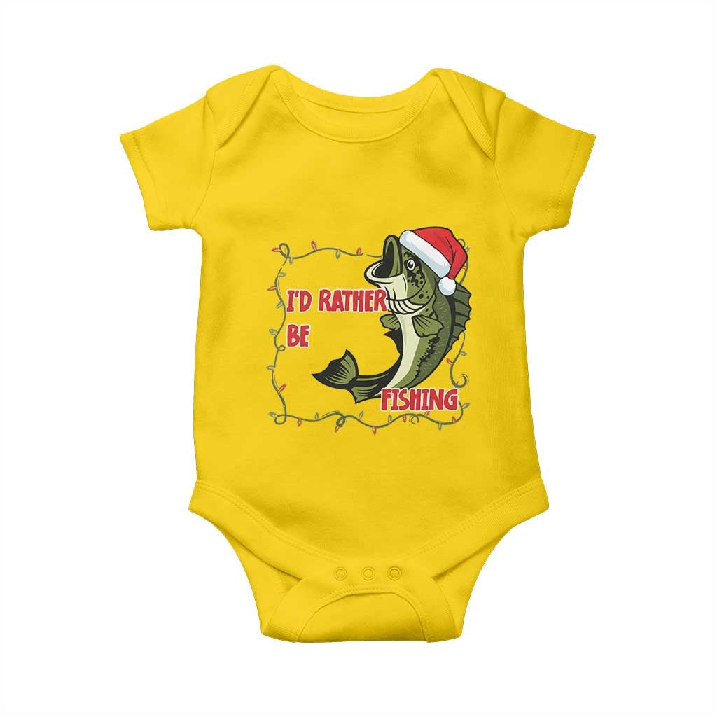 Christmas Fisherman Holiday Gift Baby Onesie Id Rather Be Fishing TS12 Daisy Print Your Wear