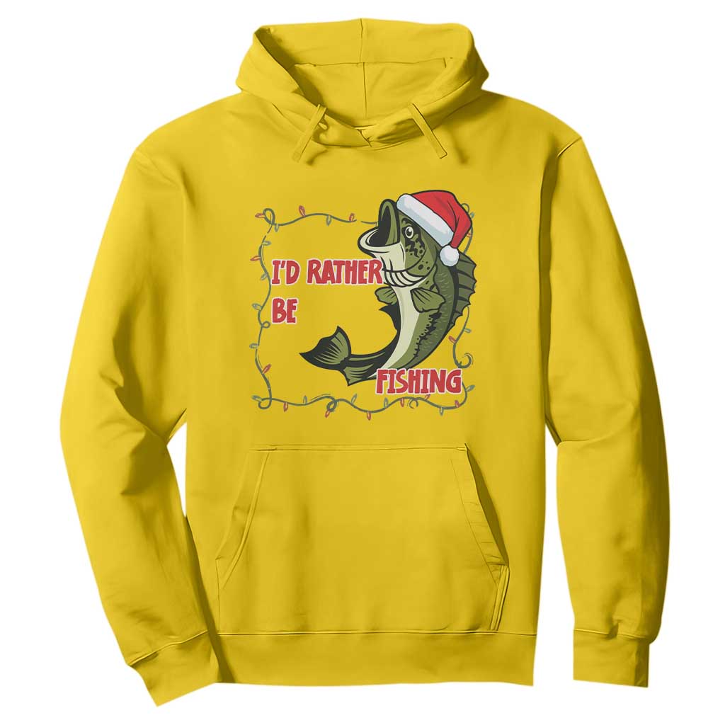 Christmas Fisherman Holiday Gift Hoodie Id Rather Be Fishing TS12 Daisy Print Your Wear