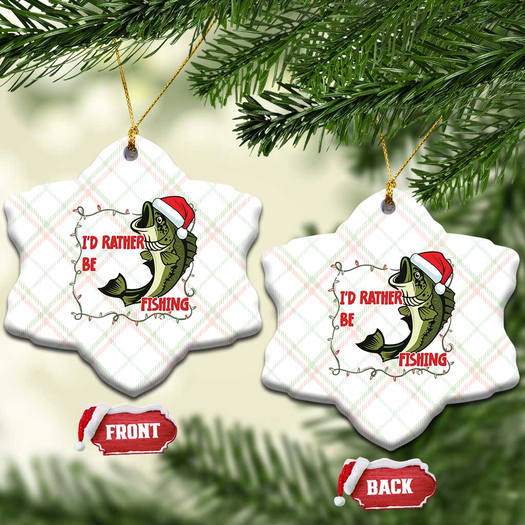 Xmas Fisherman Holiday Gift Ceramic Ornament Id Rather Be Fishing TS12 Print Your Wear