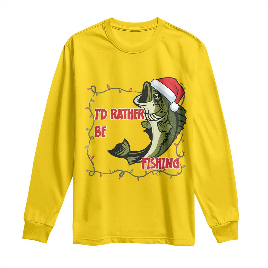 Christmas Fisherman Holiday Gift Long Sleeve Shirt Id Rather Be Fishing TS12 Daisy Print Your Wear