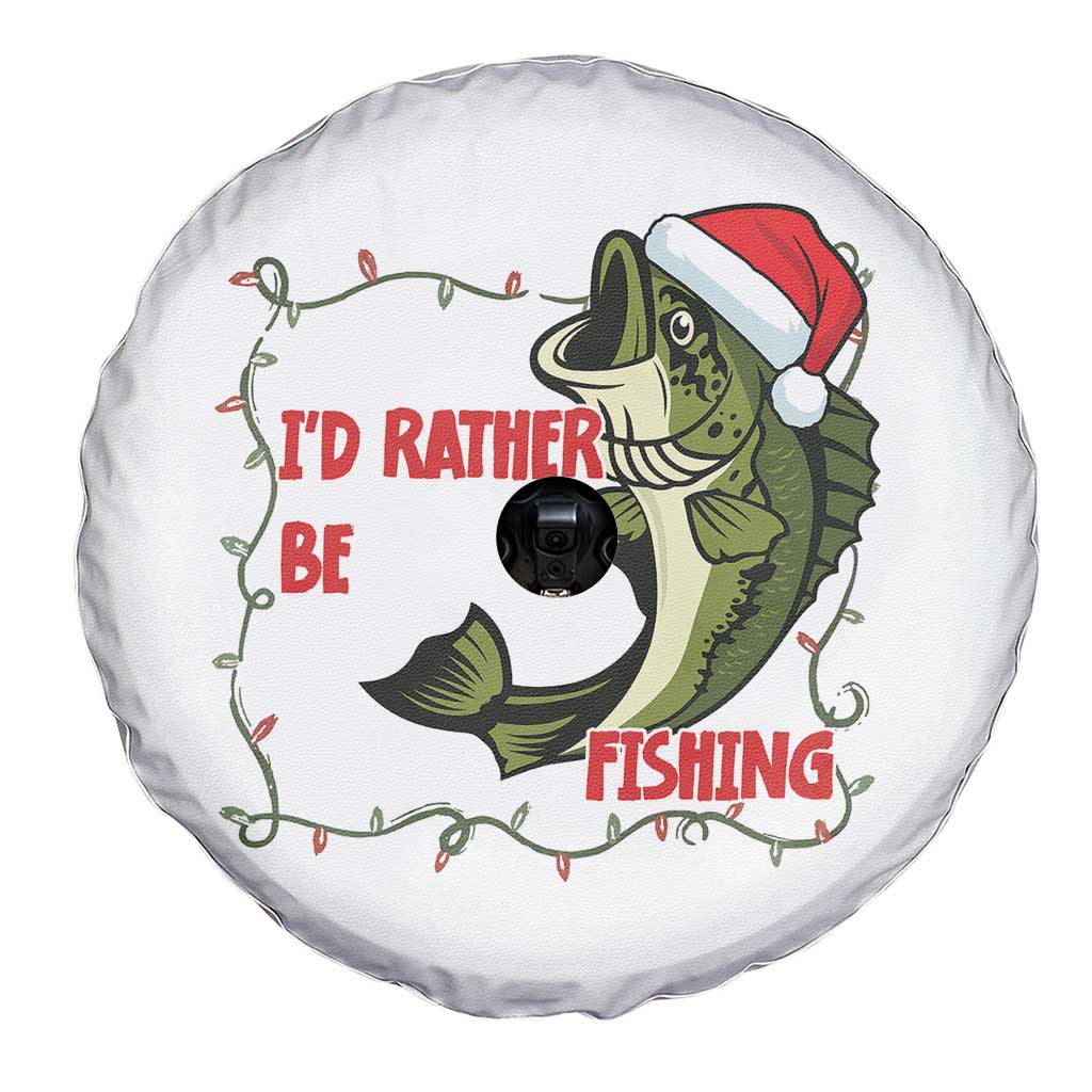 Christmas Fisherman Holiday Gift Spare Tire Cover Id Rather Be Fishing TS12 Print Your Wear