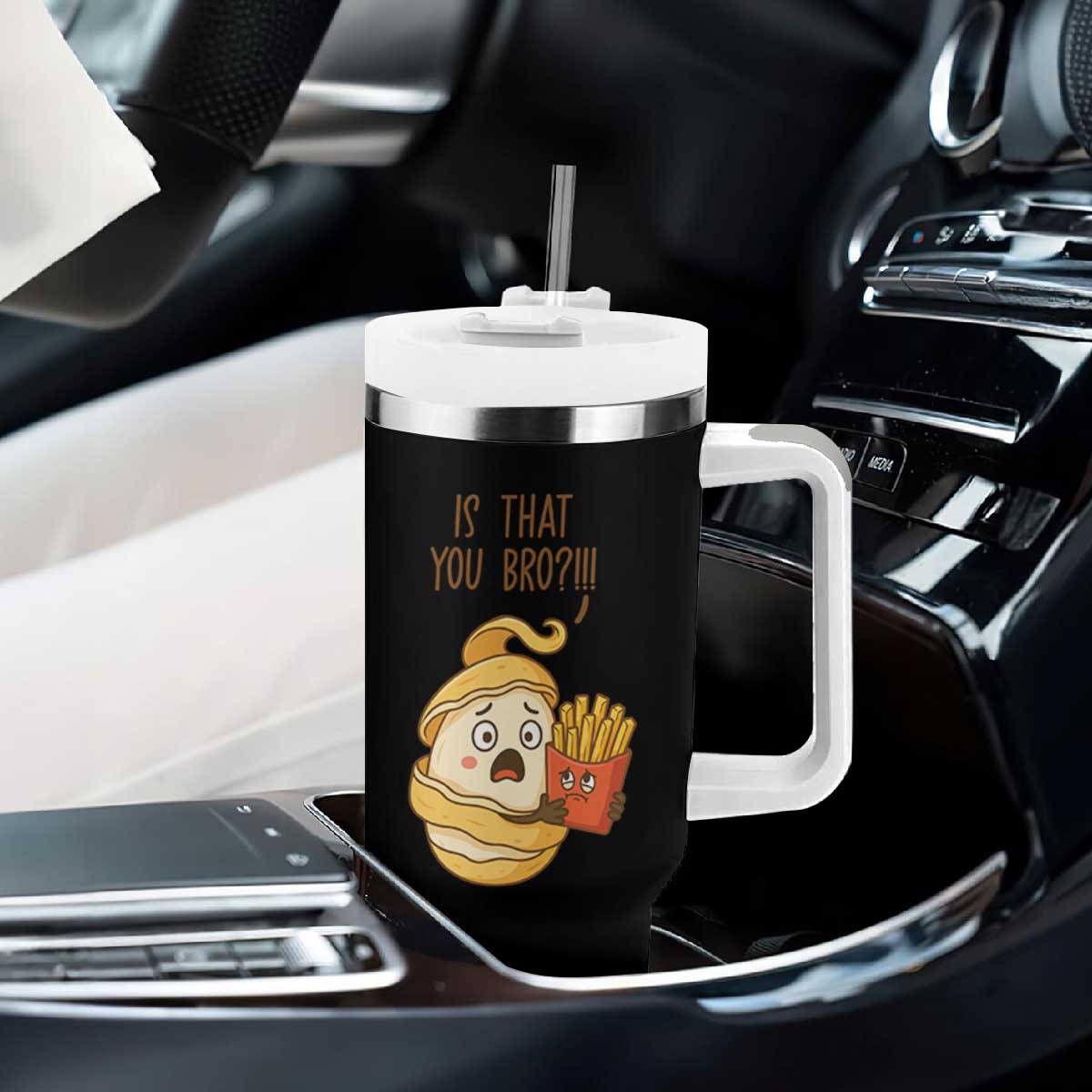 Funny French Fries Lover Tumbler With Handle Is That You Bro TS12 Print Your Wear