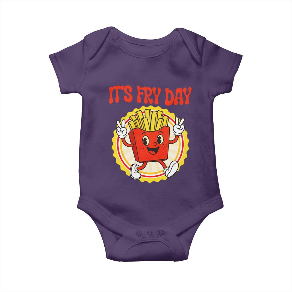Funny French Fries Lover Baby Onesie It Is Fry Day TS12 Purple Print Your Wear
