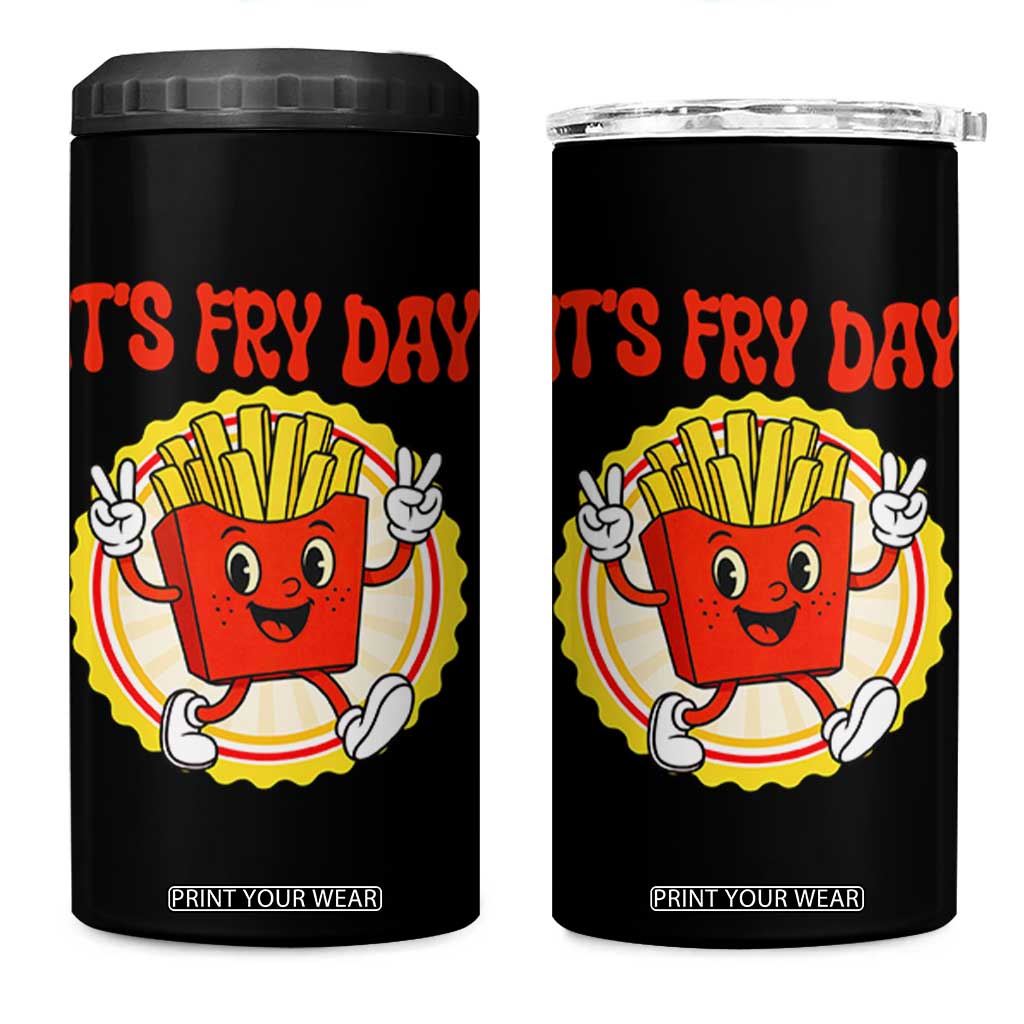 Funny French Fries Lover 4 in 1 Can Cooler Tumbler It Is Fry Day TS12 One Size: 16 oz Black Print Your Wear