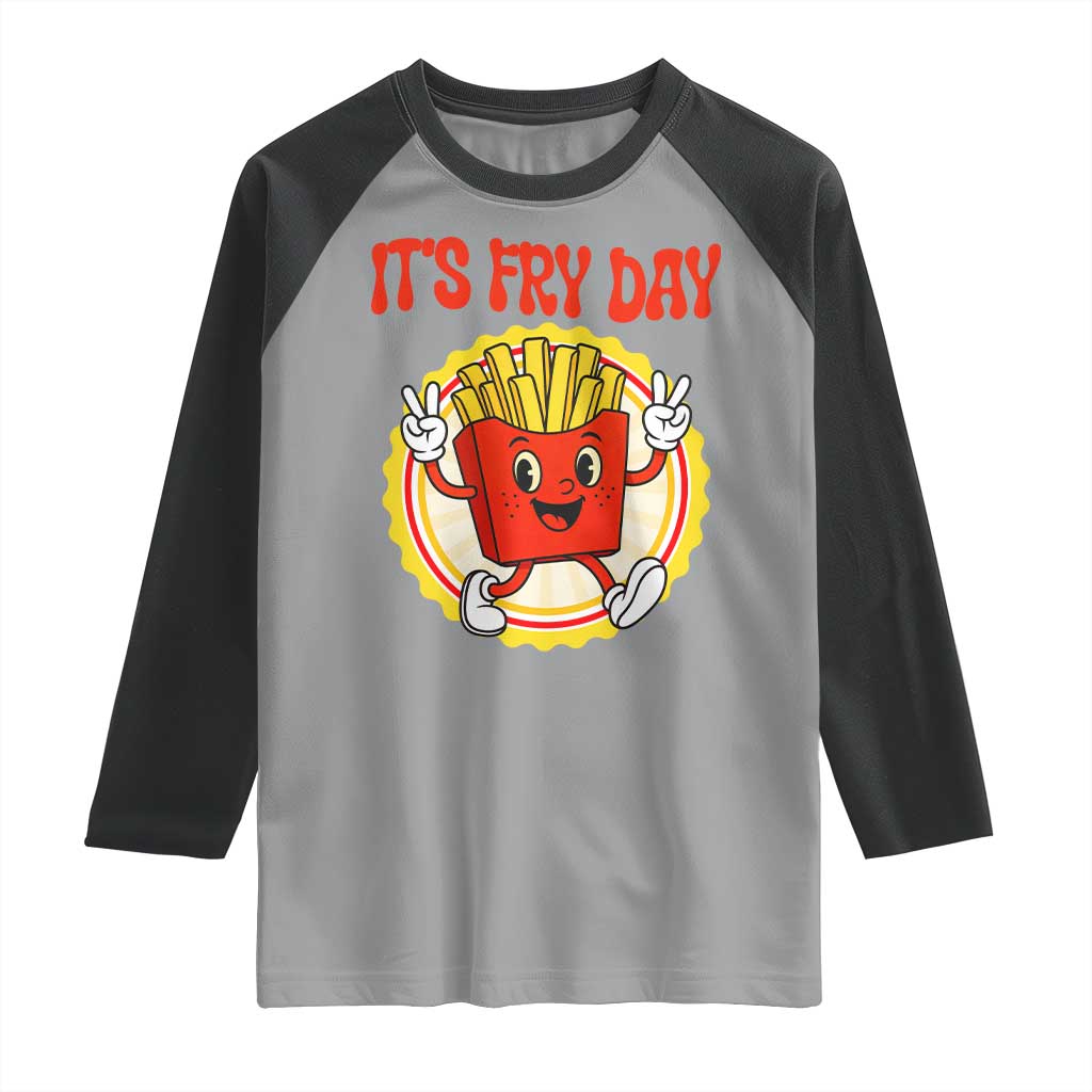 Funny French Fries Lover Raglan Shirt It Is Fry Day TS12 Sport Gray Black Print Your Wear