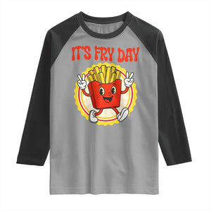 Funny French Fries Lover Raglan Shirt It Is Fry Day TS12 Sport Gray Black Print Your Wear