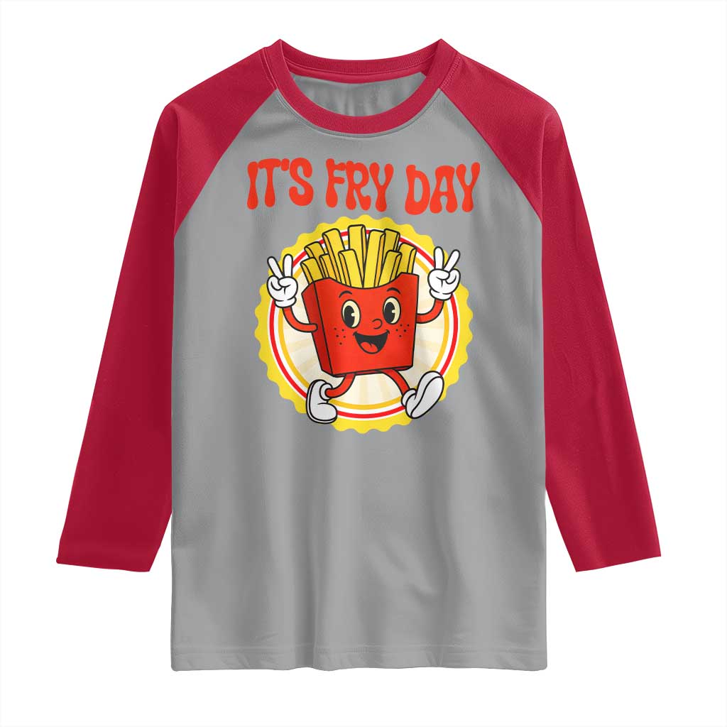 Funny French Fries Lover Raglan Shirt It Is Fry Day TS12 Sport Gray Red Print Your Wear