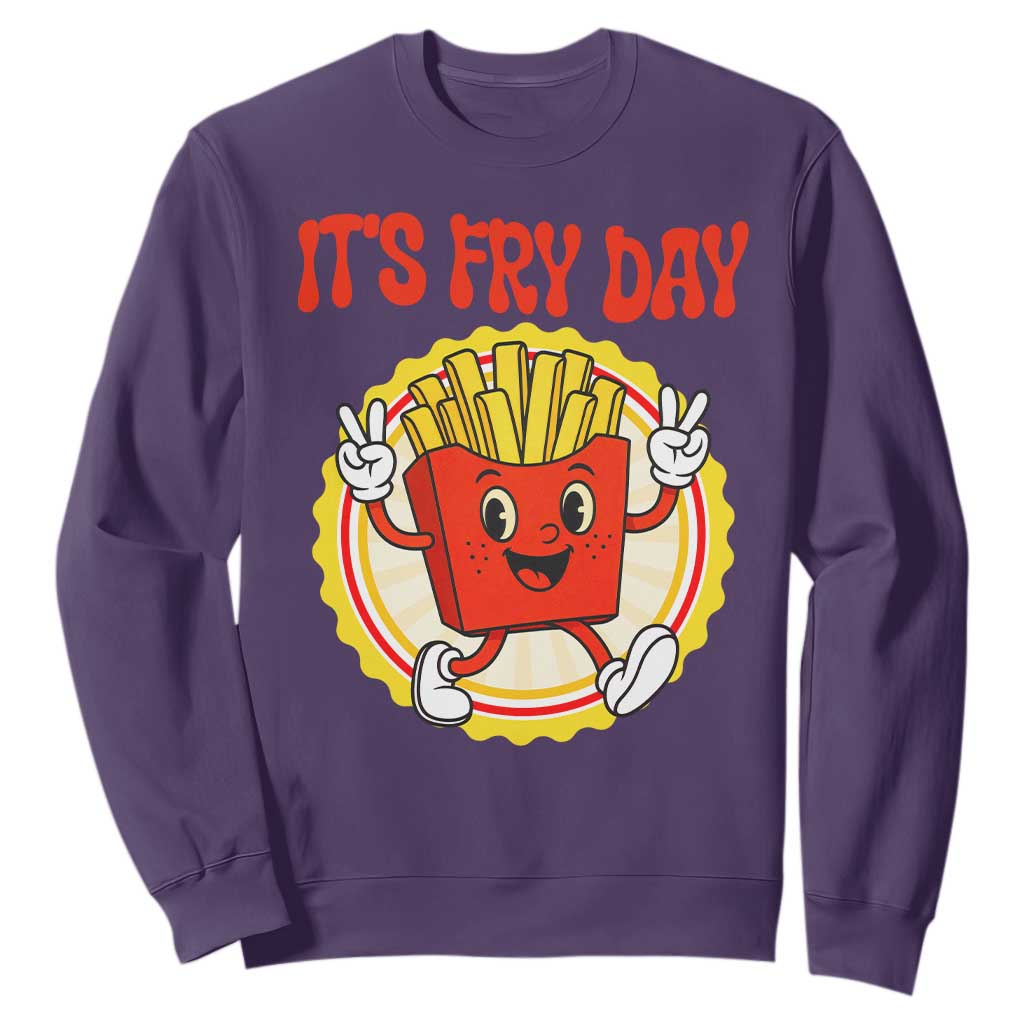 Funny French Fries Lover Sweatshirt It Is Fry Day TS12 Purple Print Your Wear