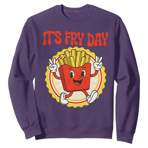 Funny French Fries Lover Sweatshirt It Is Fry Day TS12 Purple Print Your Wear