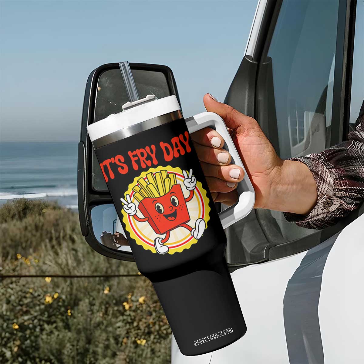 Funny French Fries Lover Tumbler With Handle It Is Fry Day TS12 Print Your Wear