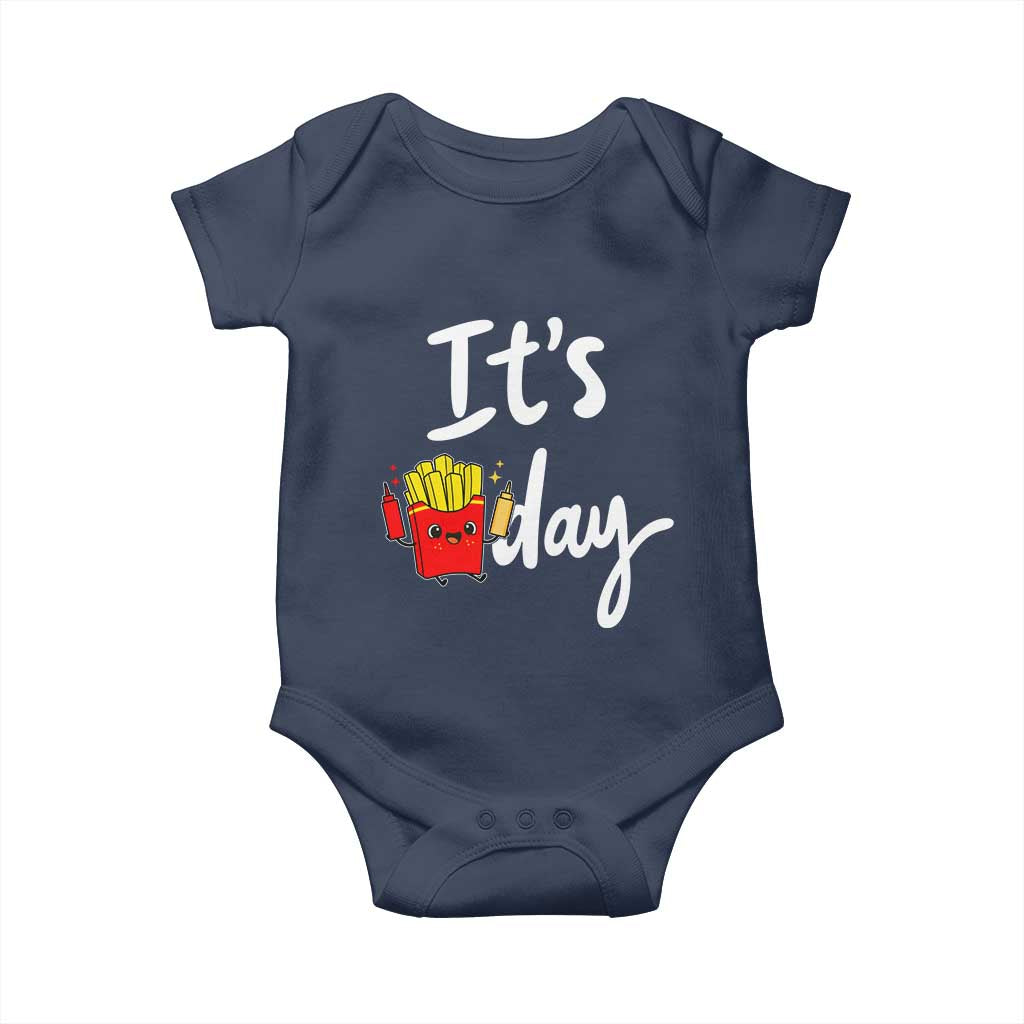 It Is Fry Day Baby Onesie Funny French Fries Lover Gift TS12 Navy Print Your Wear