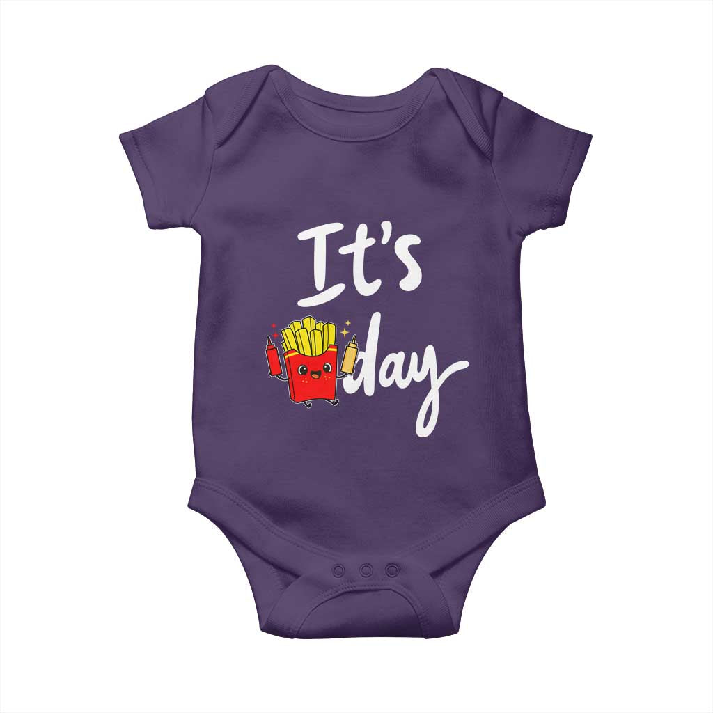 It Is Fry Day Baby Onesie Funny French Fries Lover Gift TS12 Purple Print Your Wear