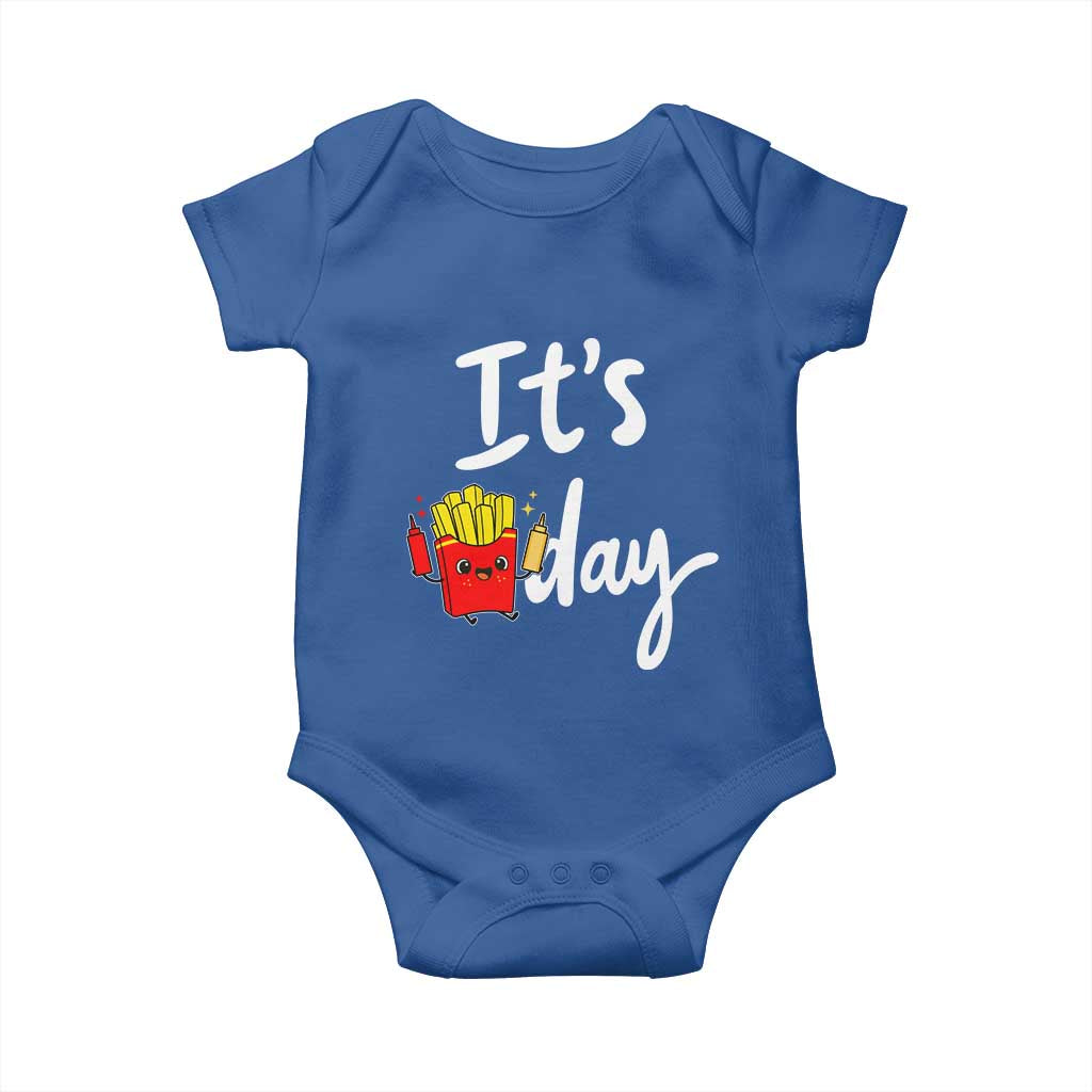 It Is Fry Day Baby Onesie Funny French Fries Lover Gift TS12 Royal Blue Print Your Wear