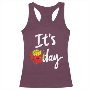 It Is Fry Day Racerback Tank Top Funny French Fries Lover Gift TS12 Maroon Print Your Wear