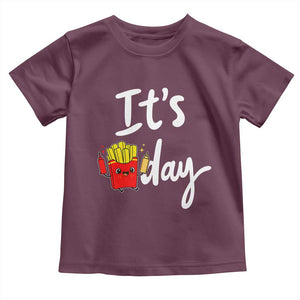 It Is Fry Day Toddler T Shirt Funny French Fries Lover Gift TS12 Maroon Print Your Wear